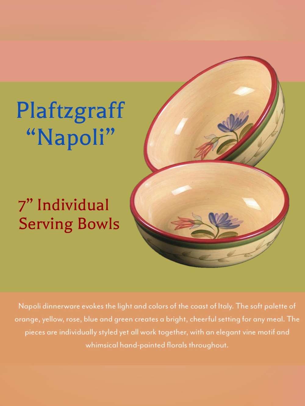 Napoli Individual Salad Bowls Set of 2